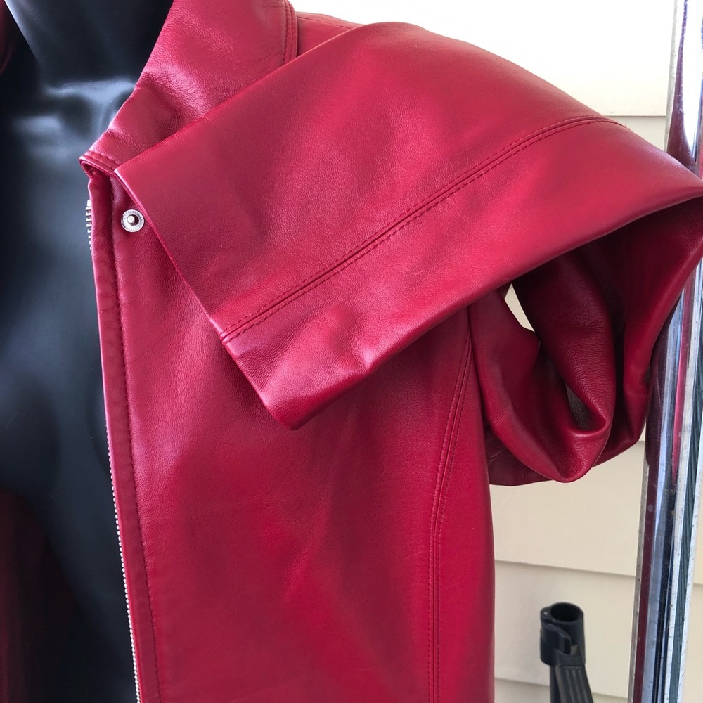 Ellen Tracy Red Leather Jacket - image 3
